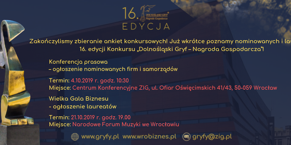 konferencja prasowa - nominacje do 16. Edycji Dolnośląskich Gryfów