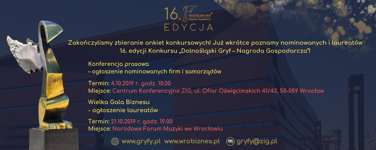 konferencja prasowa - nominacje do 16. Edycji Dolnośląskich Gryfów